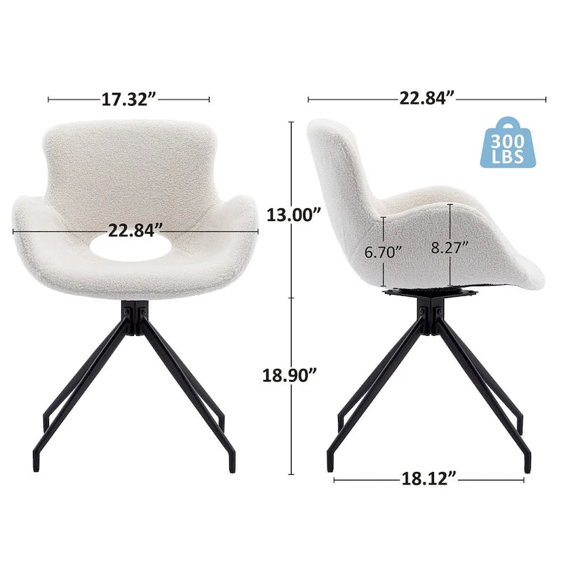 Drehbare Esszimmer-Akzentstühle (2er-Set)
