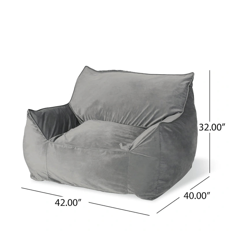 Übergroßer Sitzsack aus Samt mit Armlehnen