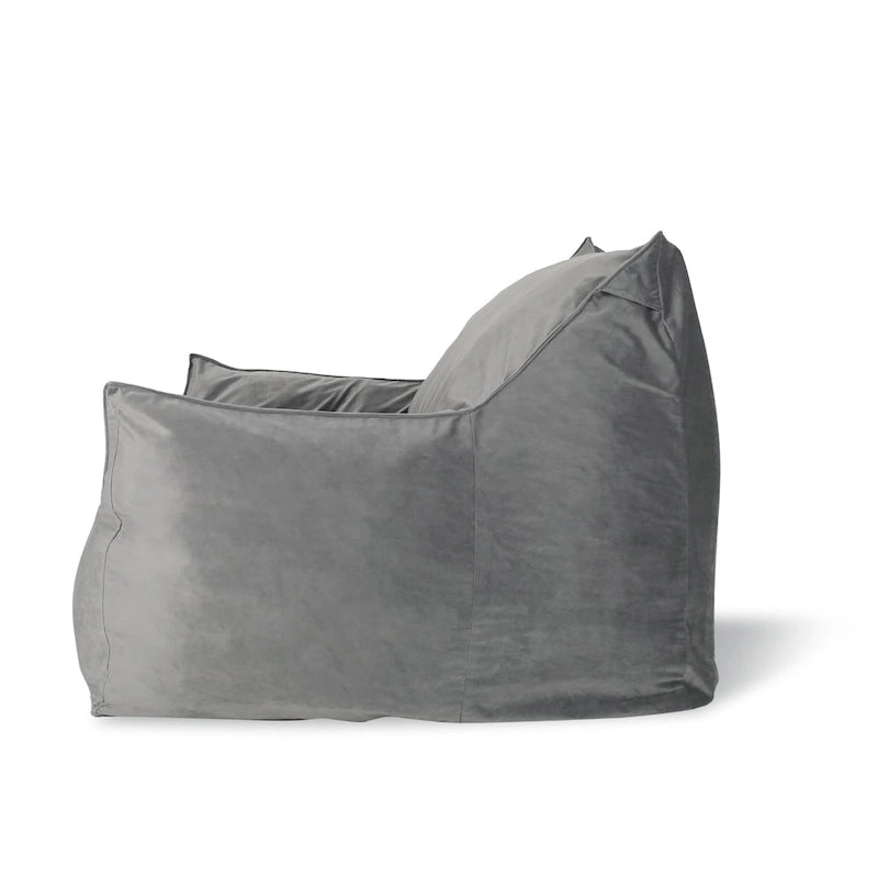 Übergroßer Sitzsack aus Samt mit Armlehnen