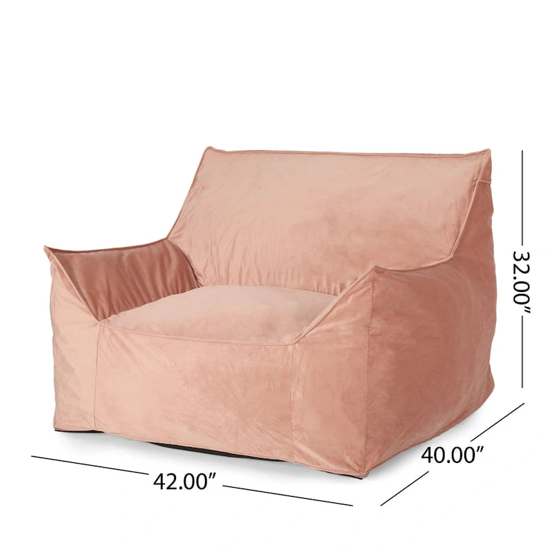 Übergroßer Sitzsack aus Samt mit Armlehnen