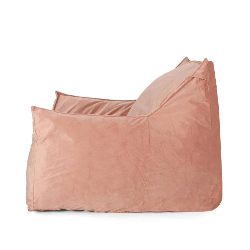 Übergroßer Sitzsack aus Samt mit Armlehnen