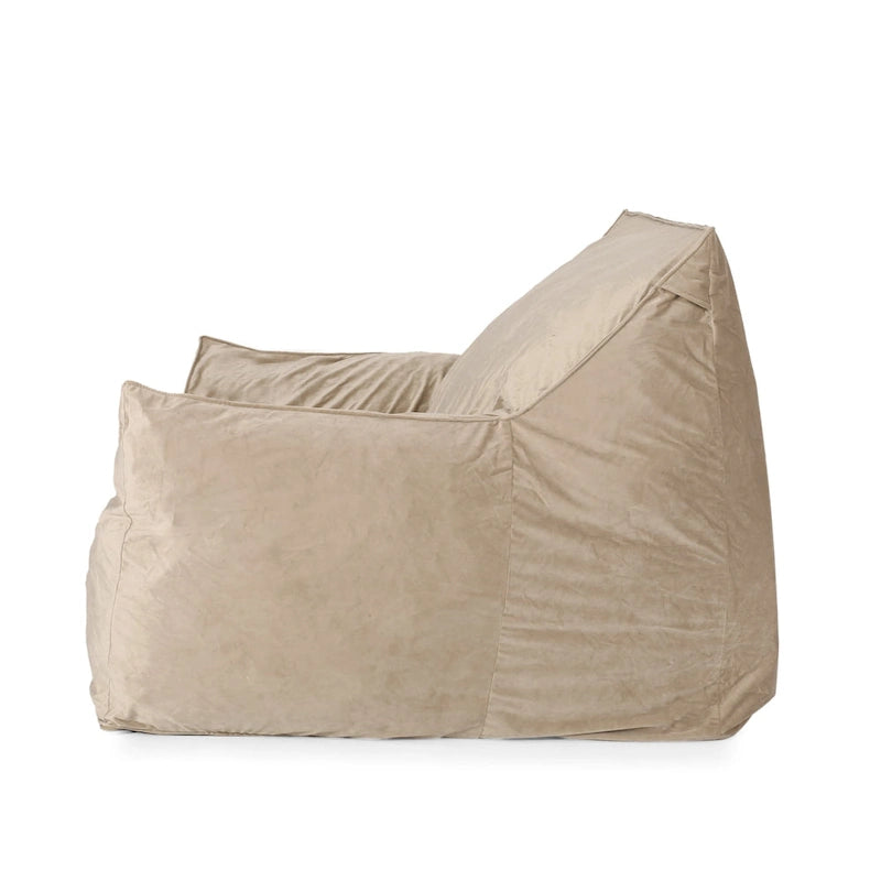 Übergroßer Sitzsack aus Samt mit Armlehnen