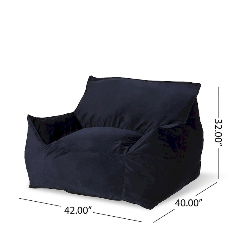 Übergroßer Sitzsack aus Samt mit Armlehnen