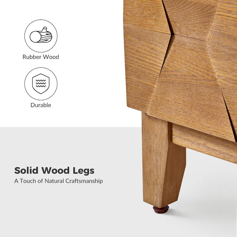 Nachttisch im Mid-Century-Stil mit 2 Schubladen und Ladestation (2er-Set)
