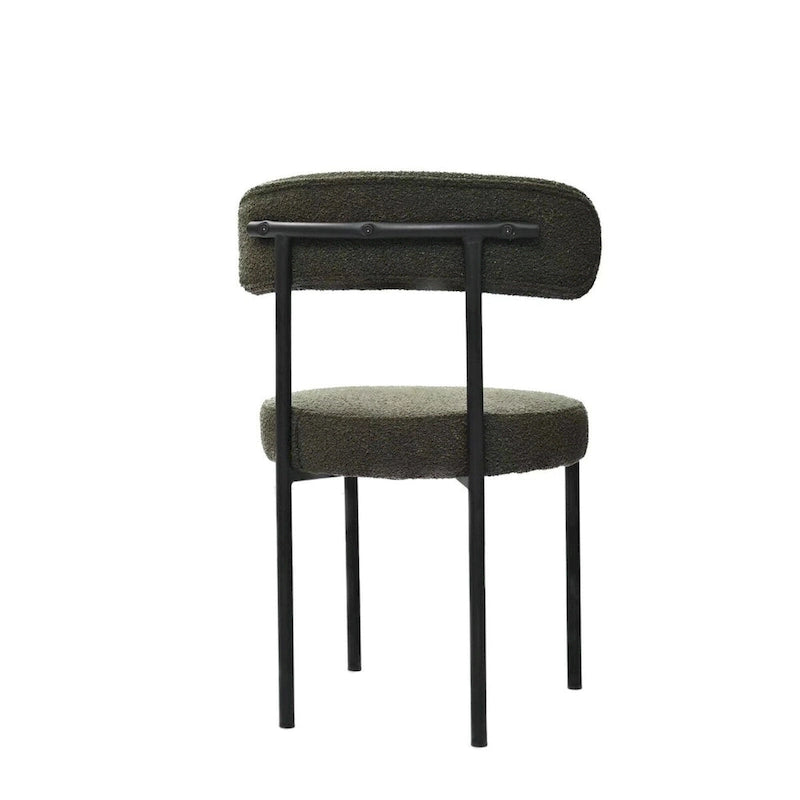 Bouclé Esszimmerstühle 2er-Set, geschwungene Rückenlehne im Mid-Century Modern Stil
